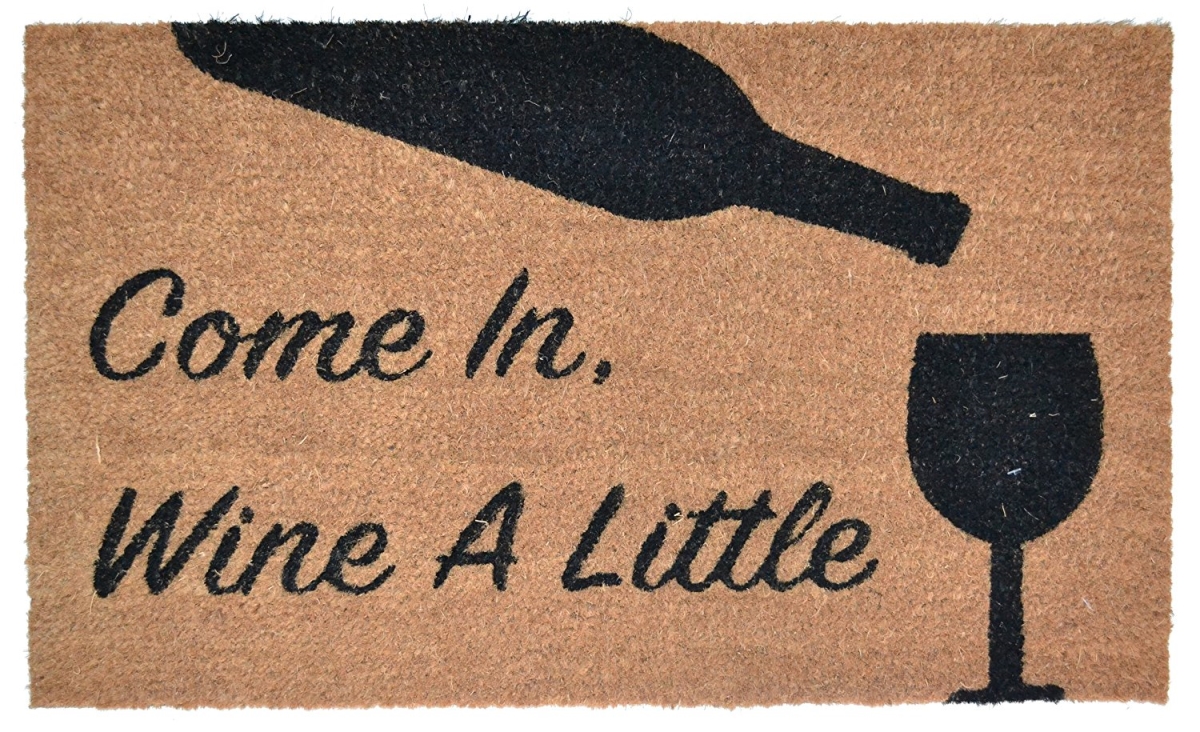 Imports Decor  PVC Backed Coir Doormat Wine A Little