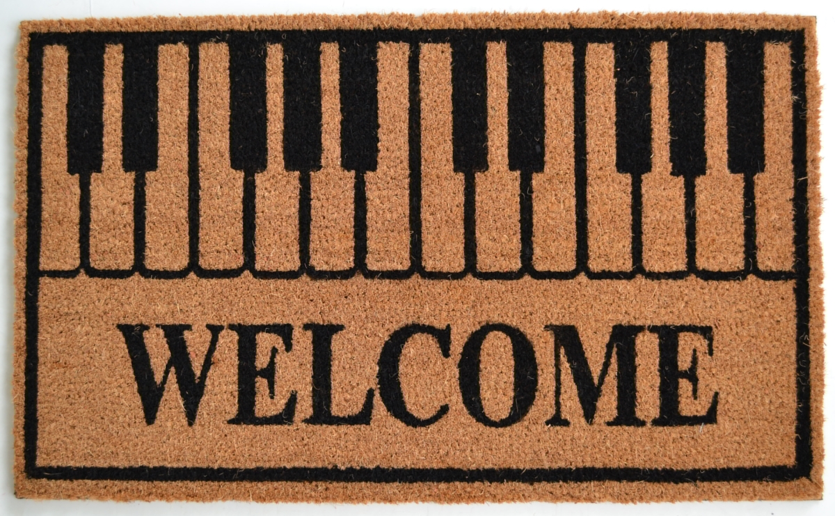 Imports Decor  Rectangular Piano Keys Welcome Doormat