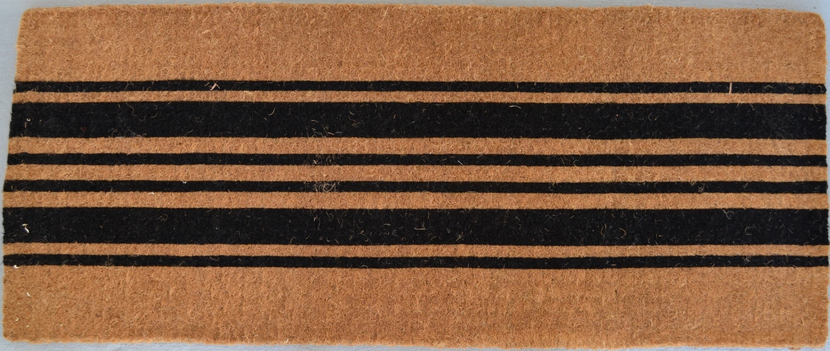 Black & Natural Stripes Hand Woven Printed Door Mats