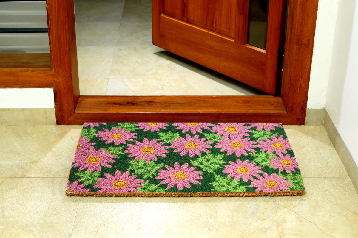 Imports Decor 346BCM Outdoor Coir Daisy Mat, Multi Color