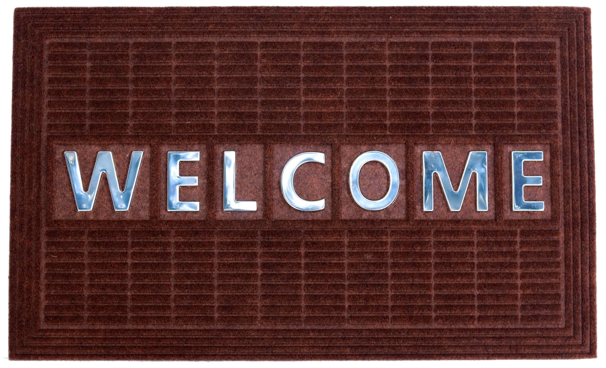 ImportsDecor 911PP Welcome Steel Insert Dark Brown