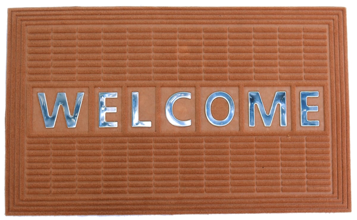 ImportsDecor 912PP Welcome Steel Insert Light Brown