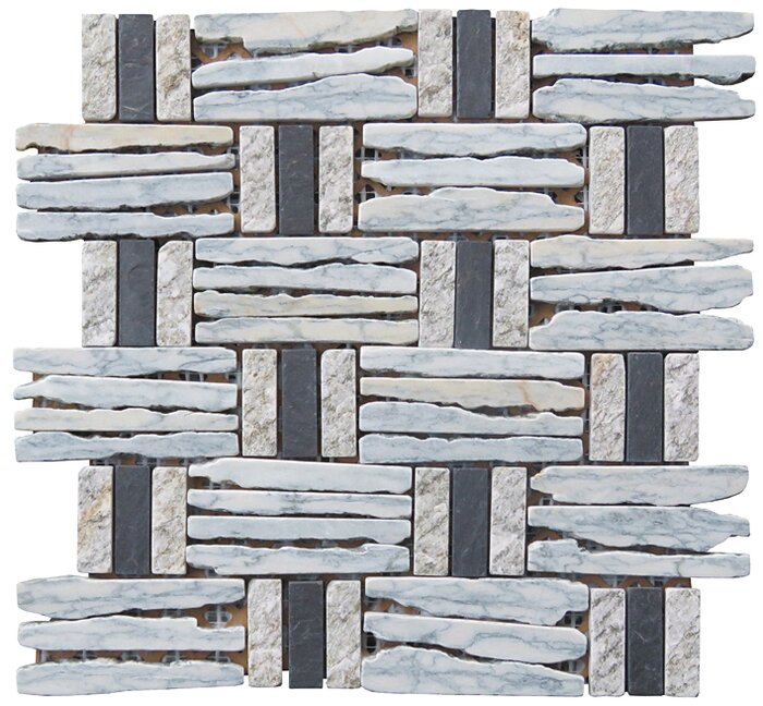 LS015-D Granite Basketweave interlocked Mosaic Blend