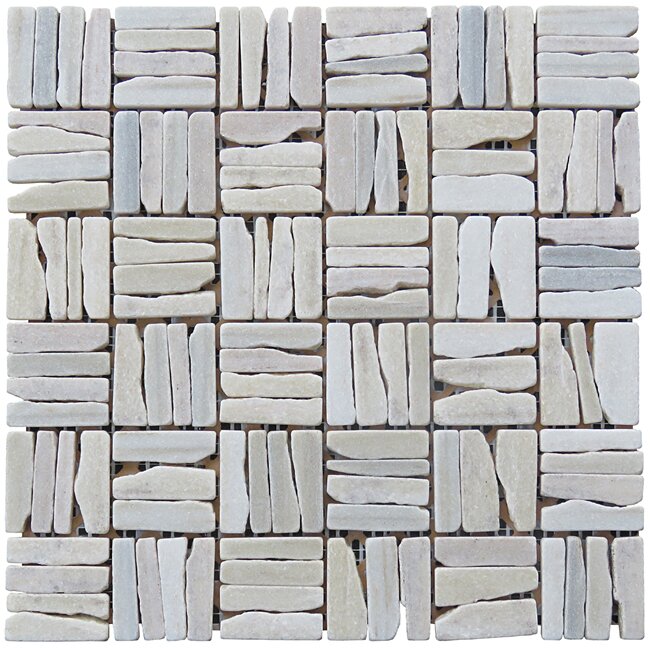 Quartzite Alternate Pattern Mosaic - White