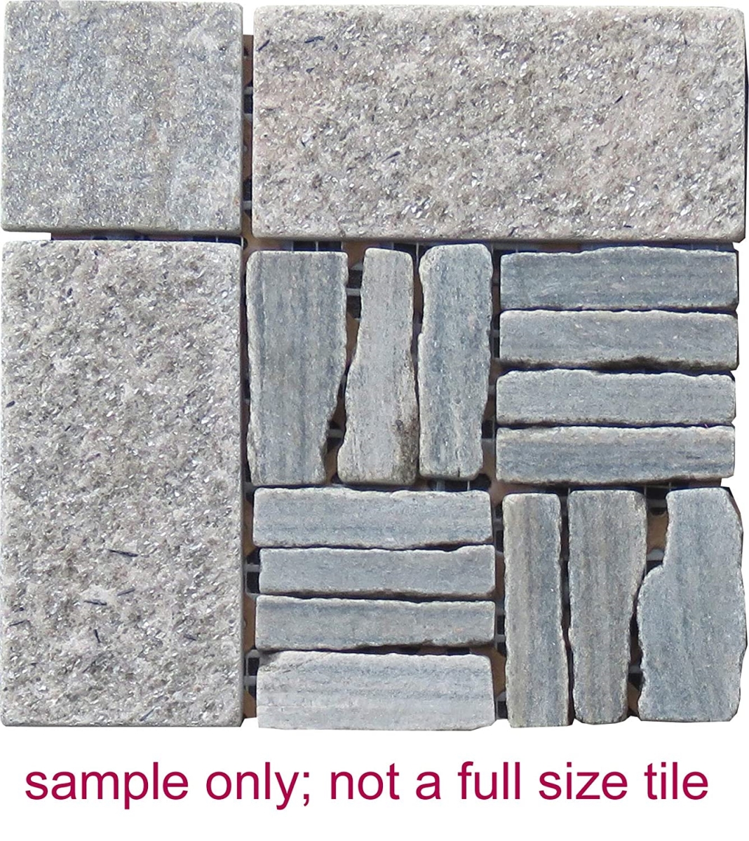 LS017-G Quartzite Alternate Pattern Mosaic Blend - Green