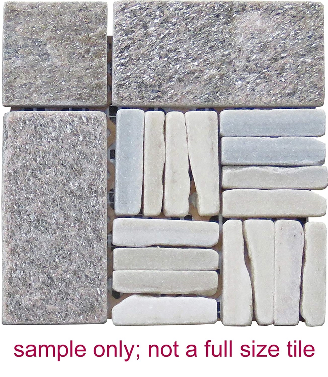 LS017-H Quartzite Alternate Pattern Mosaic Blend - White