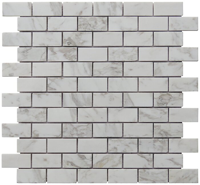 NS020-C 1 x 2 in. Carrara Stone Mini Brick Pattern Mosaic