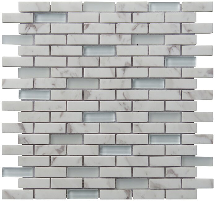 NS020-D 0.65 x 2 in. Carrara Stone Tranquility Linear Mosaic Blend