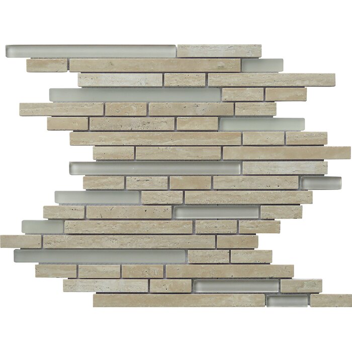 NS022-E Travertine Stone Eternity Linear Glass Blend
