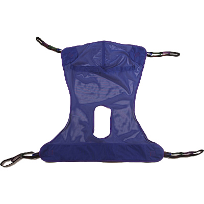 Picture of Invacare R114 Full Body Mesh Sling with Commode Opening - Blue with Purple Binding - Medium