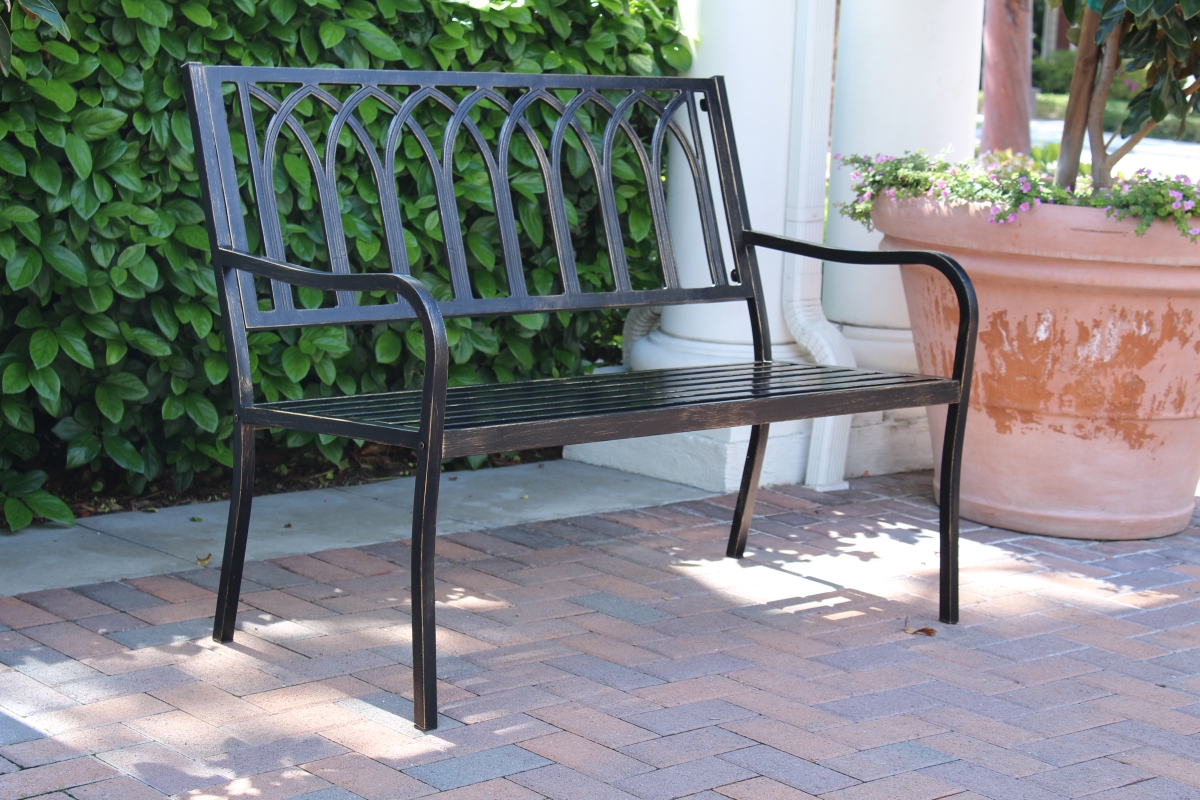 Lakeside Steel Bench - Antique Black