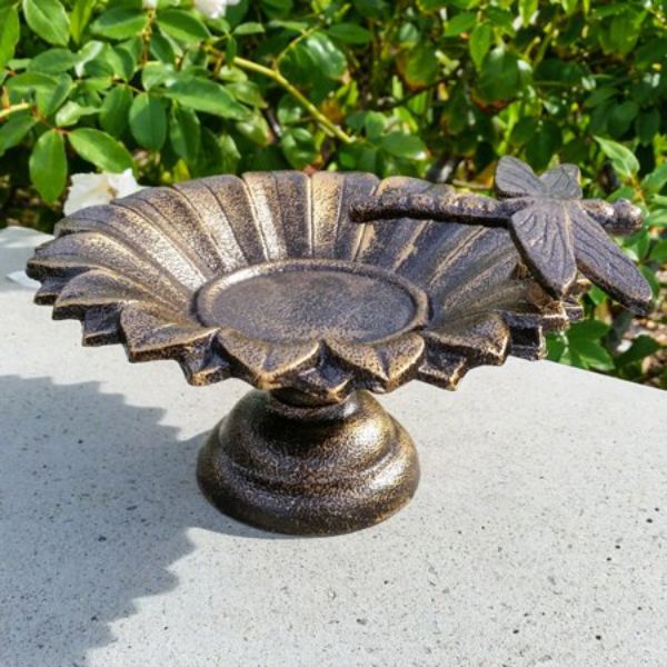 Picture of Tweet & Bathe C325-85 Cast Aluminum Tabletop Birdbath&#44; Antique Brass