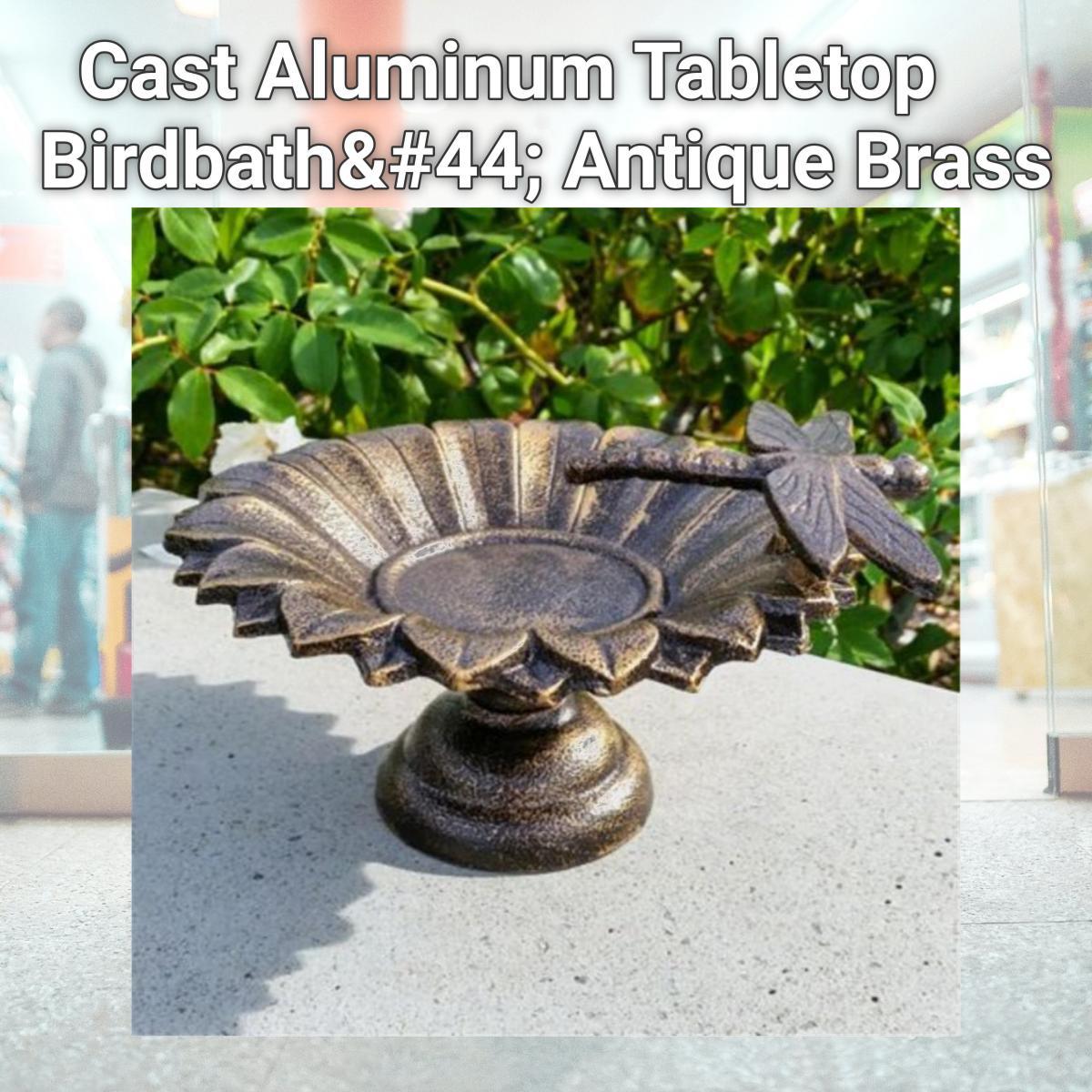 Picture of Tweet & Bathe C325-85 Cast Aluminum Tabletop Birdbath&#44; Antique Brass
