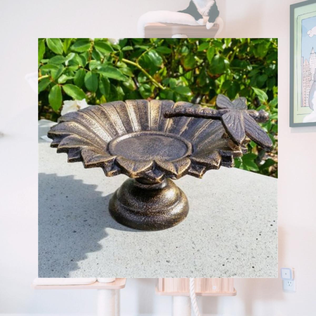Picture of Tweet & Bathe C325-85 Cast Aluminum Tabletop Birdbath&#44; Antique Brass