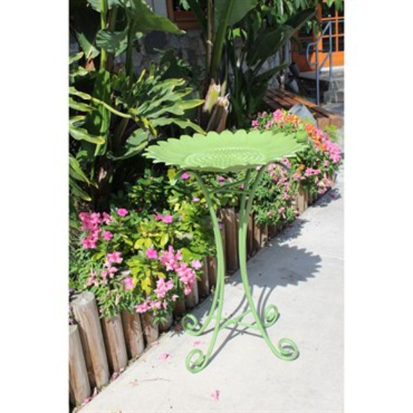 Picture of Tweet & Bathe C874-28BV Sunflower Birdbath&#44; Aged Lime