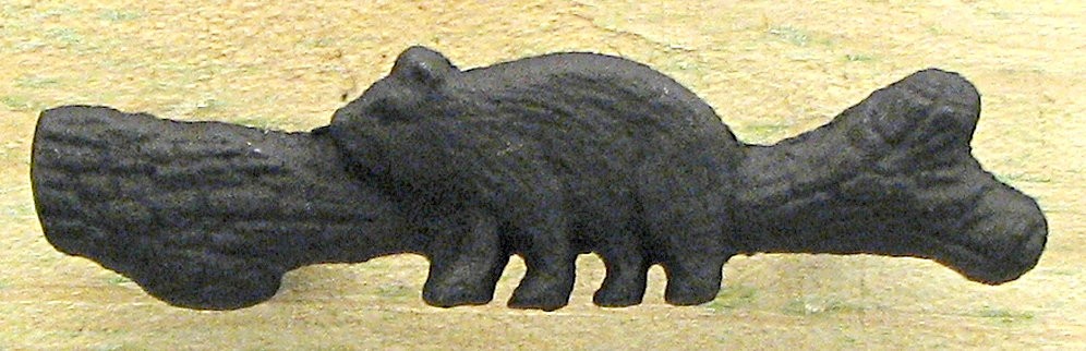 Cast Iron Bear on log Drawer Handle - Black