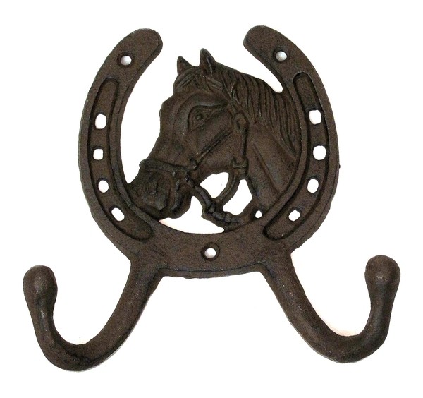 Picture of IWGAC 0170J-04202 Cast Iron Horseshoe 2-Hook, Brown