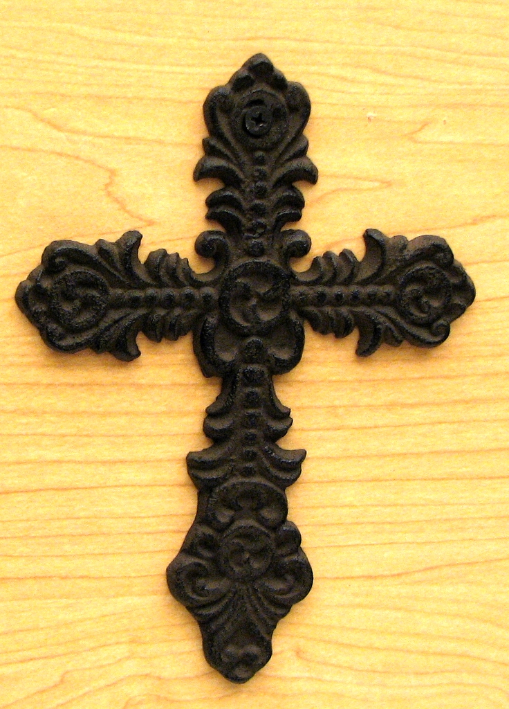 Small Fleur De Lis Cast Iron Cross