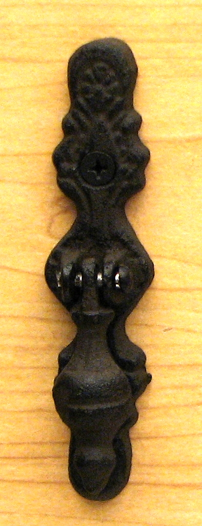 Vertical Cast Iron Cabinet Pull, Set of 2