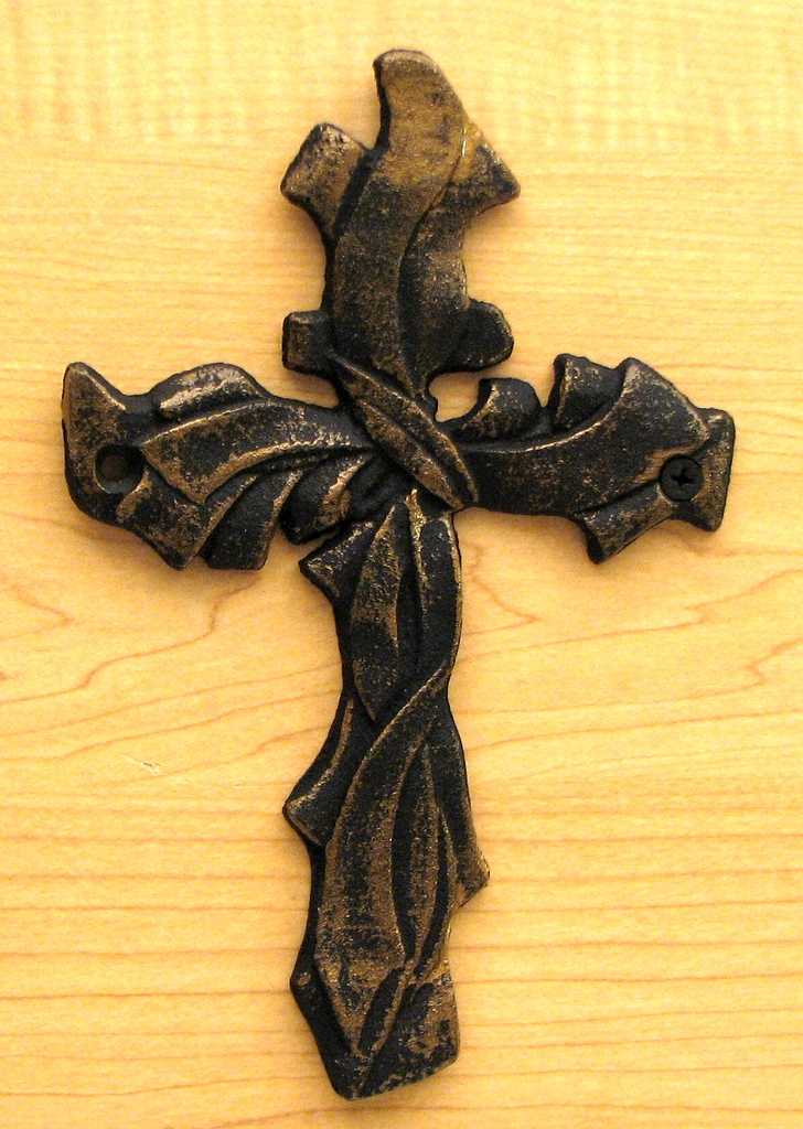 Brushed Gold Ribbon Cross, Set of 2