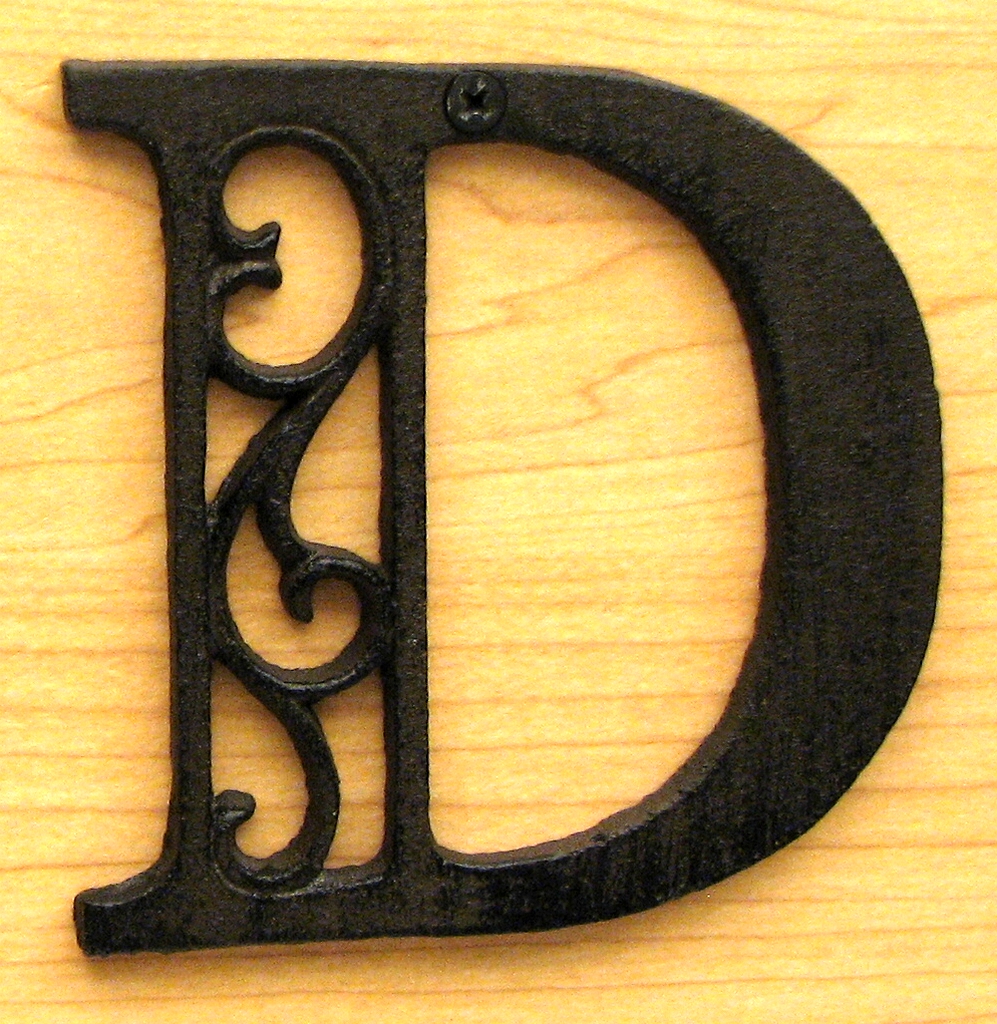 Cast Iron Alphabet Letter D