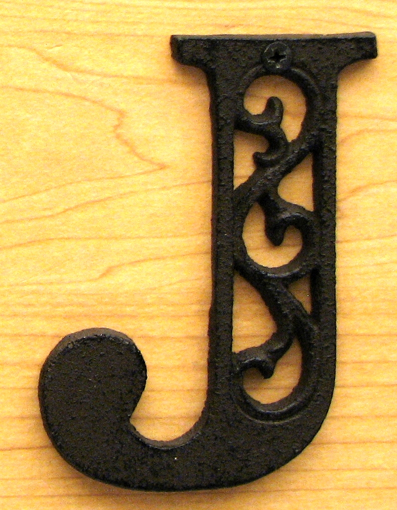 0184J-0557-J Cast Iron Alphabet Letter J