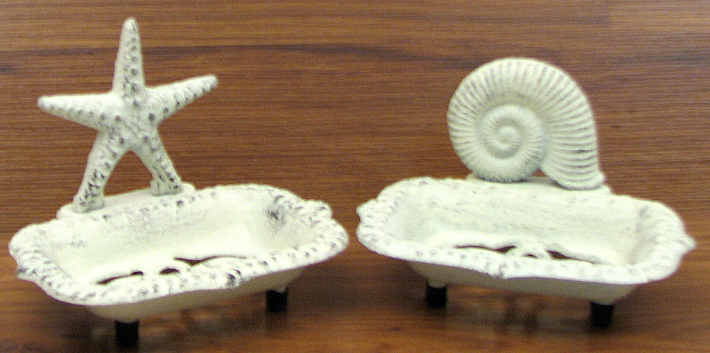 Seashell & Starfish Soap Dish, Set of 2