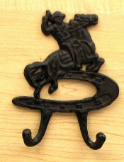 Cast Iron Cowboy 2 Hooks - Pack of 6