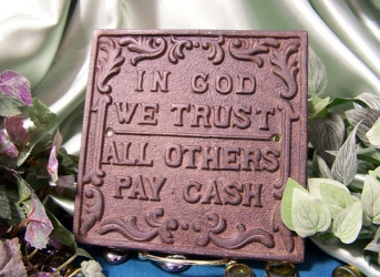 Cast Iron In God We Trust Plaque