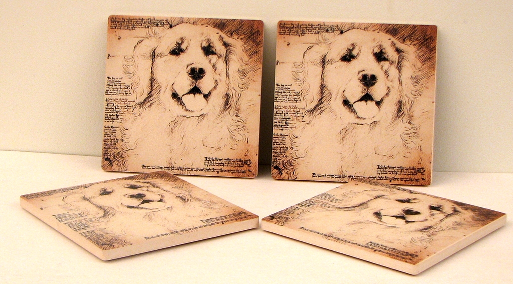 Picture of IWGAC 0183-36471 Golden Lab Coasters - Set of 4