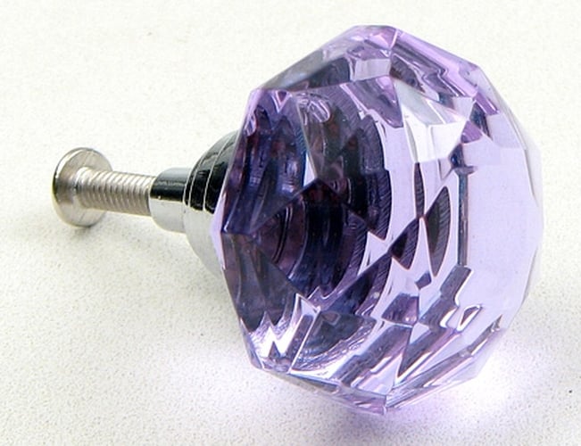 0170-HO14PU Crystal Drawer Pull, Purple - Large
