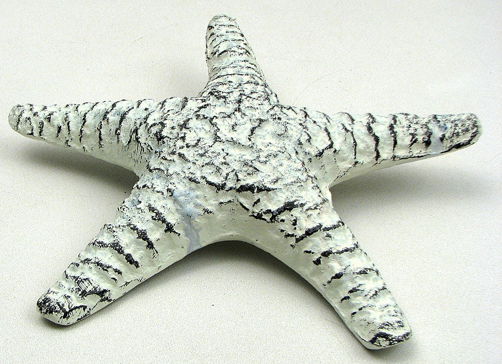 Antique Cast Iron Starfish - White - 8in. W x 7.5in. H - Decorative Accent