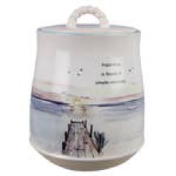 Picture of IWGAC 049-20653 Ceramic Waters Edge Cookie Jar with Seal