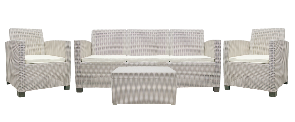 1845-TAU Unisex Taupe Sofa Patio Set - 4 Piece