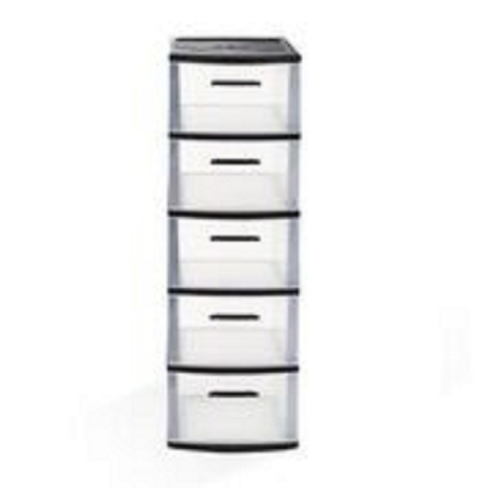 408-BLK 39 x 15 x 13 in. Unisex 5-Drawer Storage Cabinet, Espresso Black