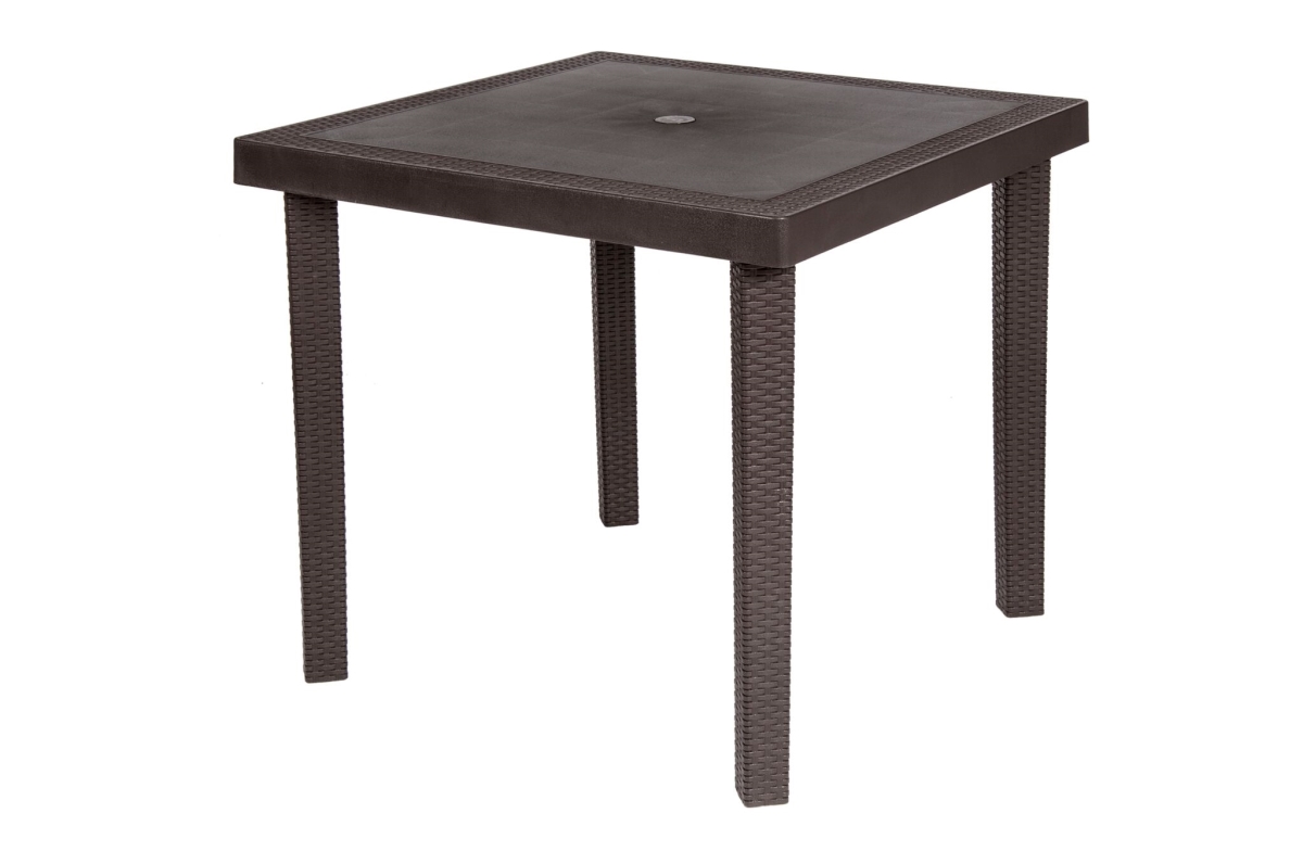 340-WEN 29.3 x 31.4 x 31.4 in. Unisex Infinity Rattan Square Table, Espresso
