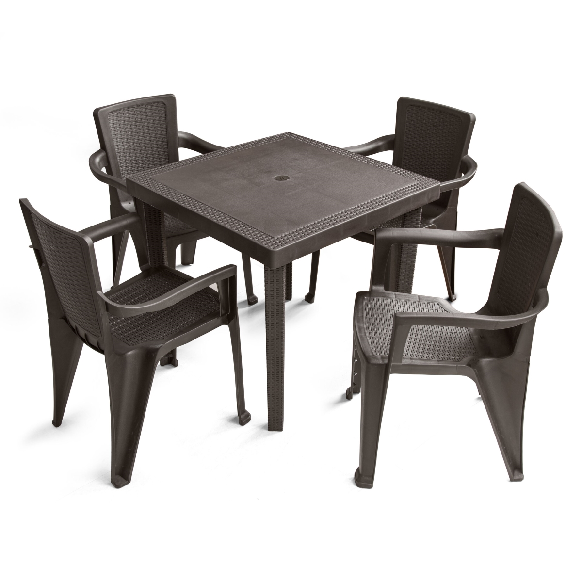 400-WEN Unisex Chair & Table Set, Espresso - 5 Piece