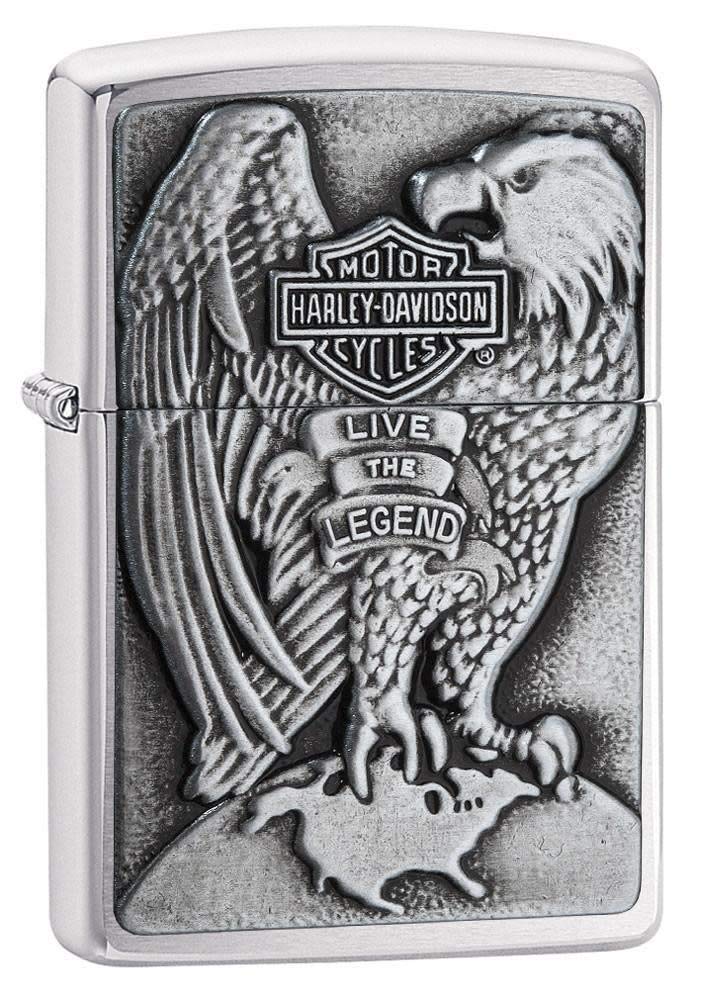 2024 Zippo Hd Emblem Brushed Chrome Lighter, Made In Usa Eagle