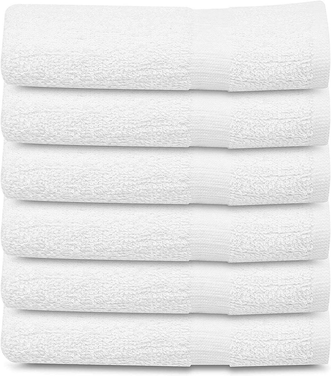 Picture of Jubilee J15 Bath Towels 6 Pack &apos;22x44&apos; White Cotton Towel Set Bath Pool Gym Towels Beach