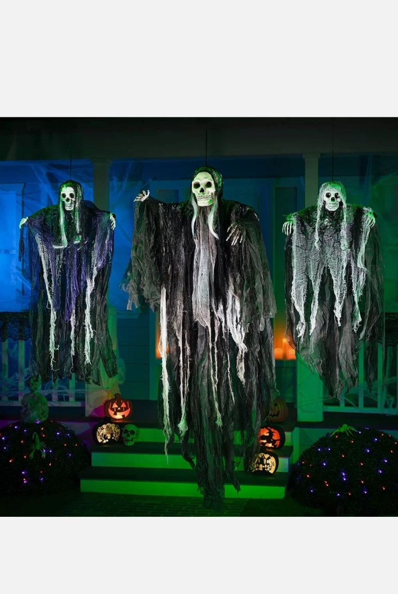 Picture of Jubilee inc J257 3PCS Halloween Hanging Skeleton Ghost for Scary Decorations Grim Reaper Outdoor