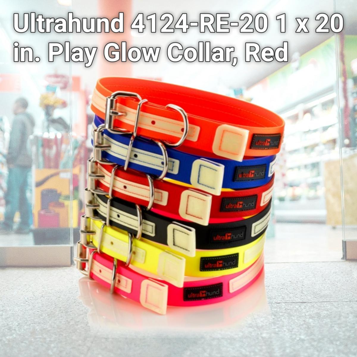 Picture of Ultrahund 4124-RE-20 1 x 20 in. Play Glow Collar, Red