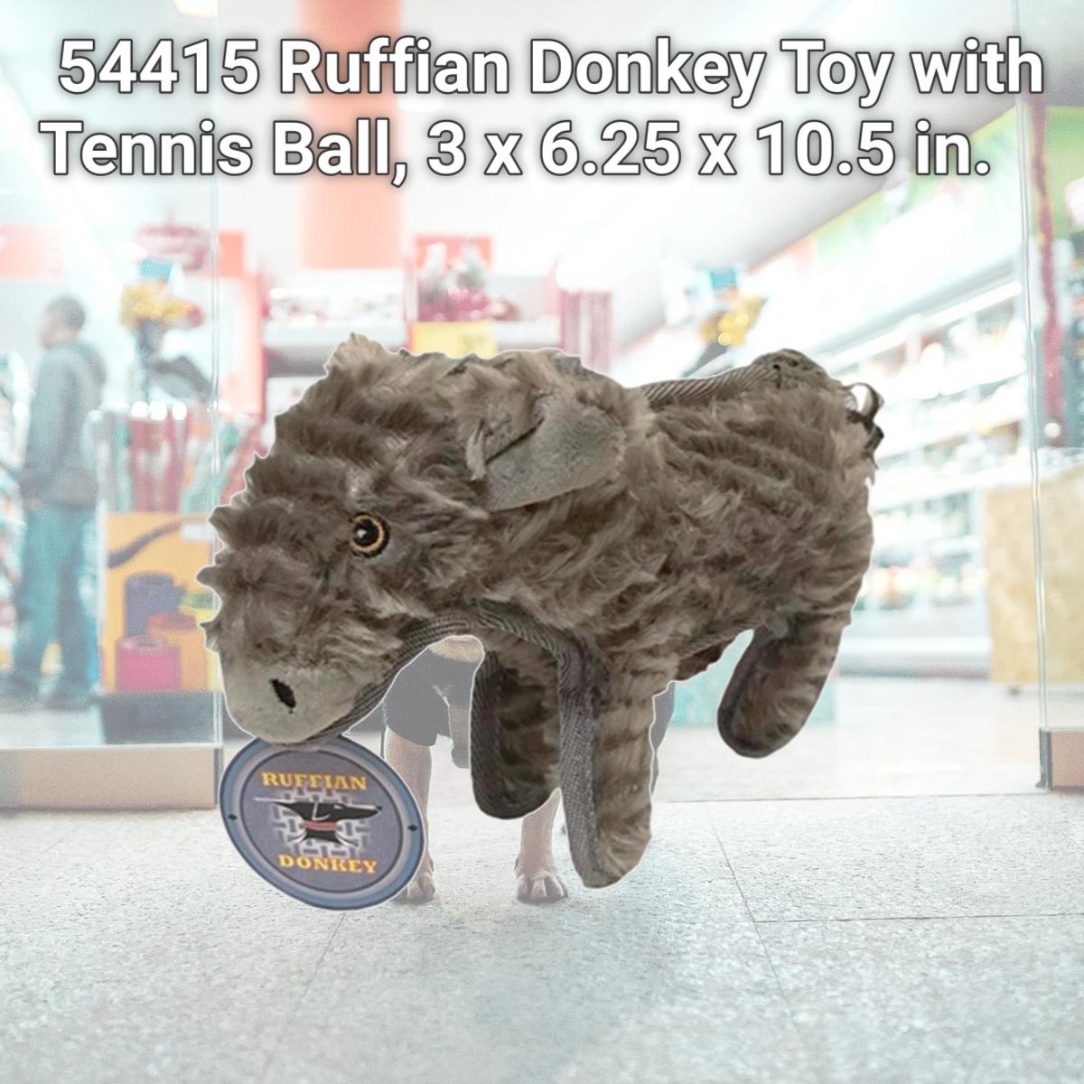 Picture of Steel Dog 54415 Ruffian Donkey Toy with Tennis Ball, 3 x 6.25 x 10.5 in.