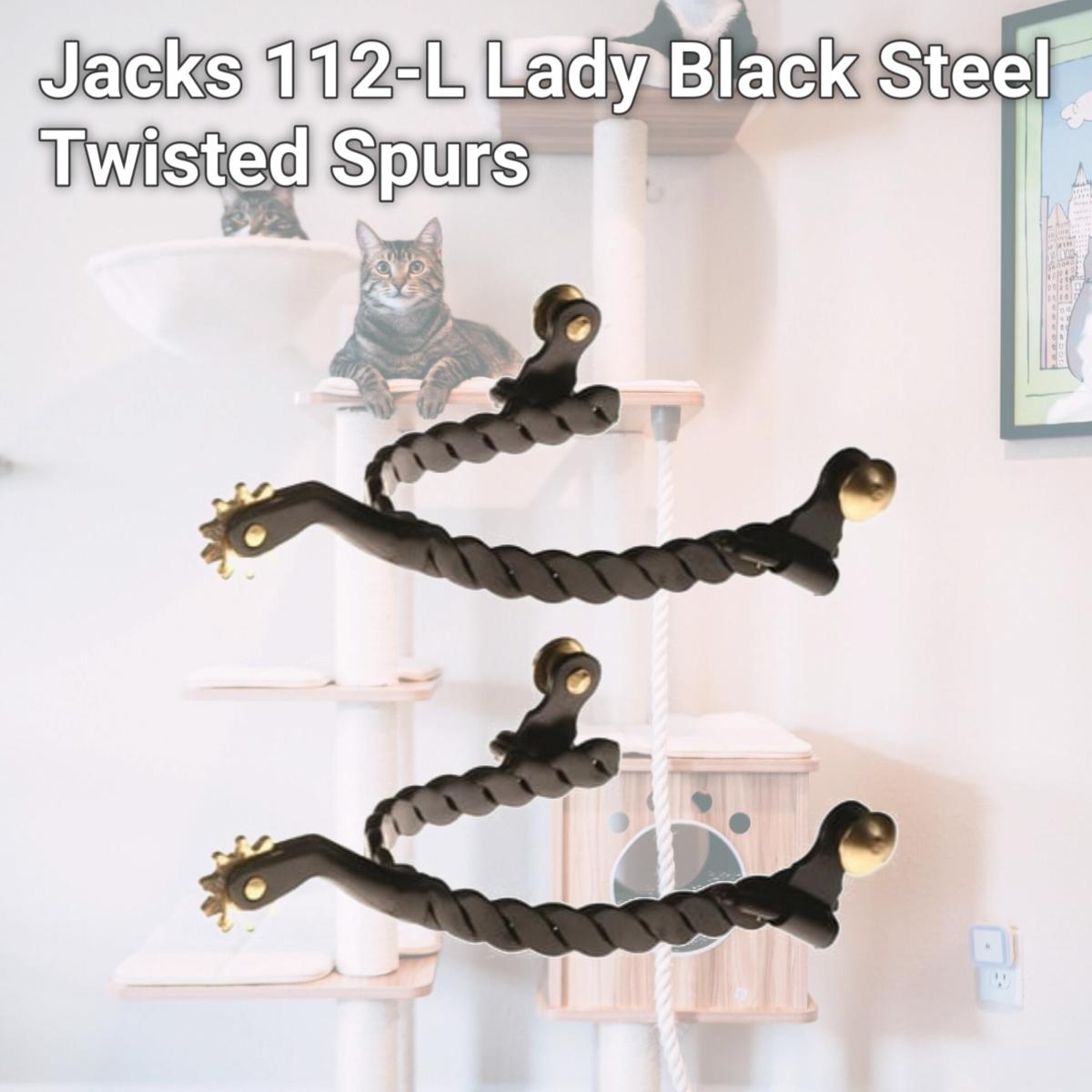 Picture of Jacks 112-L Lady Black Steel Twisted Spurs