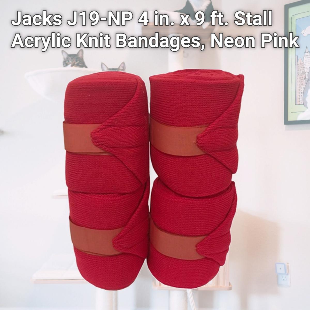 Picture of Jacks J19-NP 4 in. x 9 ft. Stall Acrylic Knit Bandages, Neon Pink