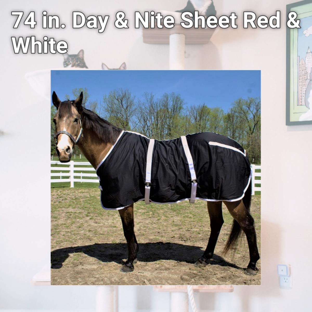Picture of Jacks 10549-RE-WH-74 74 in. Day & Nite Sheet&#44; Red & White