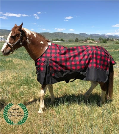 Picture of Jacks 4299-RB-74 74 in. Kratos Turnout Sheet 1200 Denier, Red Bufalo