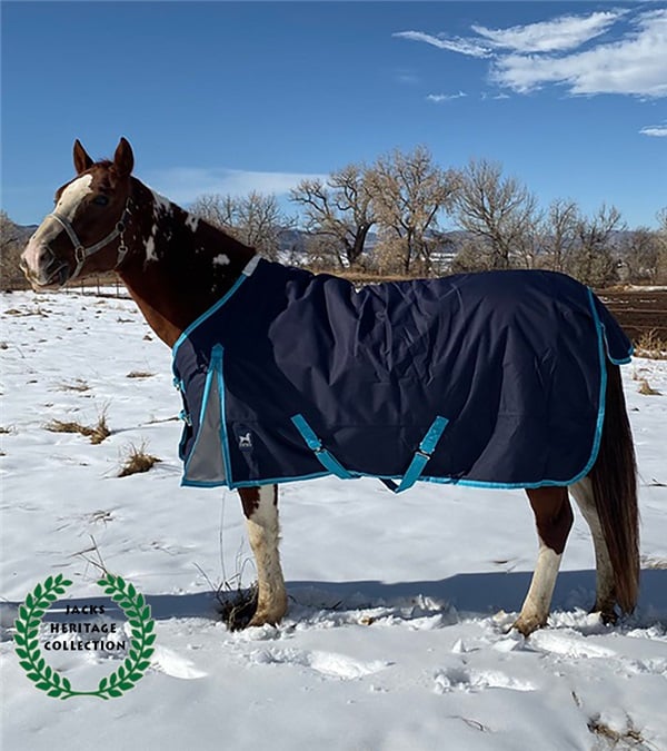 Picture of Jacks 4300-NV-82 82 in. Kratos Turnout Blanket 1200 Denier with 260 gm Lining, Navy