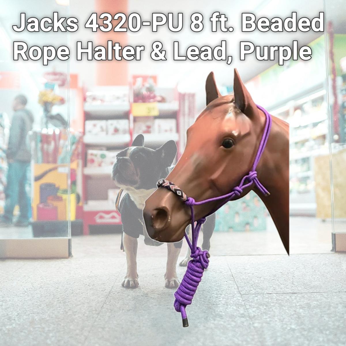 Picture of Jacks 4320-PU 8 ft. Beaded Rope Halter & Lead&#44; Purple