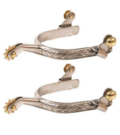 Picture of Jacks 10466-MEN Mens UNV Stainless Steel Spurs with Leaf Design