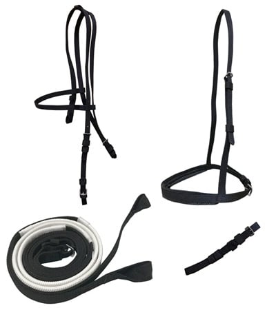 Picture of Jacks 4347-RE Ultra Race Bridle Set with Loop Reins, Red